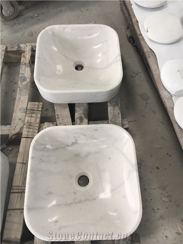 Marble Bathroom Round Wash Basin Volakas Round Sink