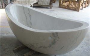 Marble Desigend Oval Bathtub China Carrara Vessel Bath Tubs