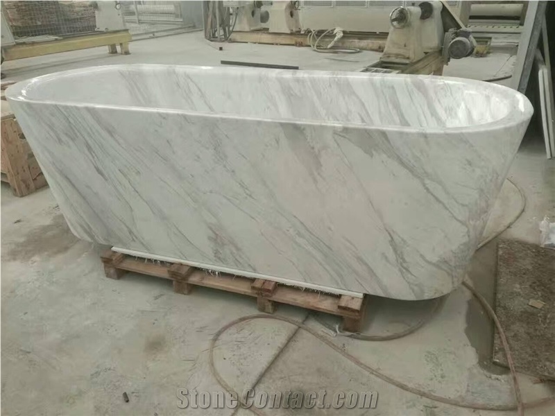 Marble Desigend Oval Bathtub China Carrara Vessel Bath Tubs