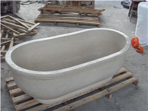 Marble Design Interior Bath Tubs Light Cream Oval Bathtub