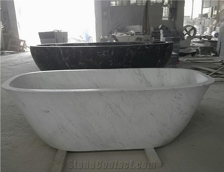 Marble Designed Vessel Bathtub Kenya Black Oval Bath Tubs