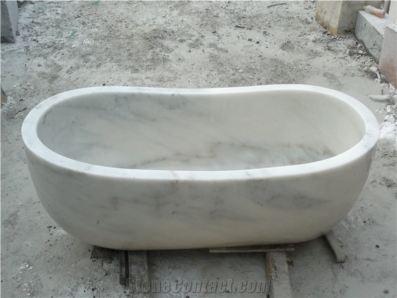 Marble Hotel Bath Tubs China White Oval Vessel Bathtub
