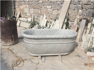 Marble Hotel Oval Bathtub Carrara Designed Classic Bath Tubs