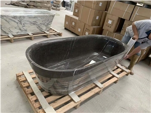 Marble Stone Classic Bathtub Pietra Grey Oval Hotel Bath Tub