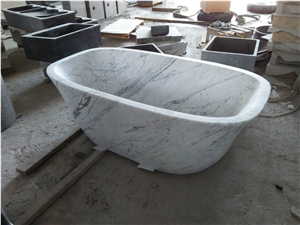 Marble Stone Oval Bathtub Statuario Freestanding Bath Tubs