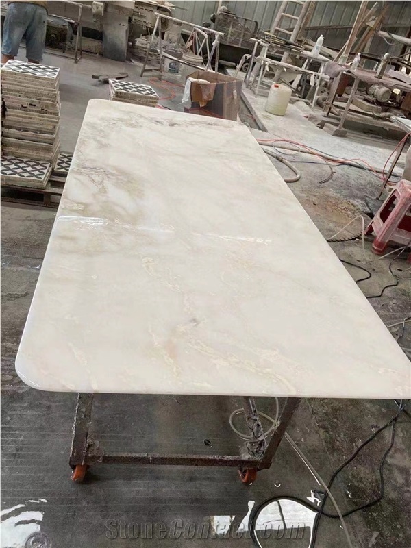 Onyx Dining Table White Onyx Restaurant Coffee Furniture Top from China
