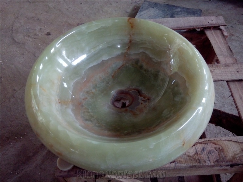 Onyx Stone Bathroom Vessel Sink Green Onyx Oval Wash Basin