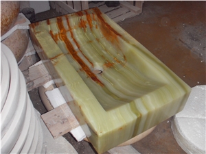 Onyx Stone Rectangle Vessel Sink Green Onyx Wash Basin
