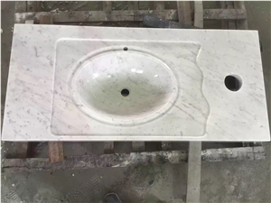 Solid Marble Stone Bathroom Sink Statuario Round Wahs Basin