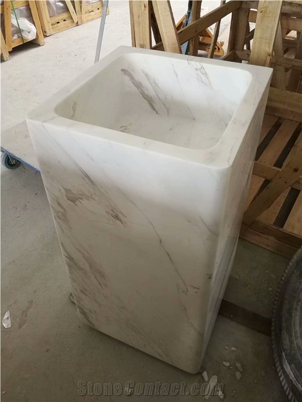 Stone Bathroom Vessel Sink White Onyx Oval Wash Basin
