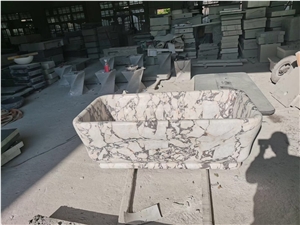 Stone Design Hotel Marble Bathtub Calacatta Oval Bath Tubs