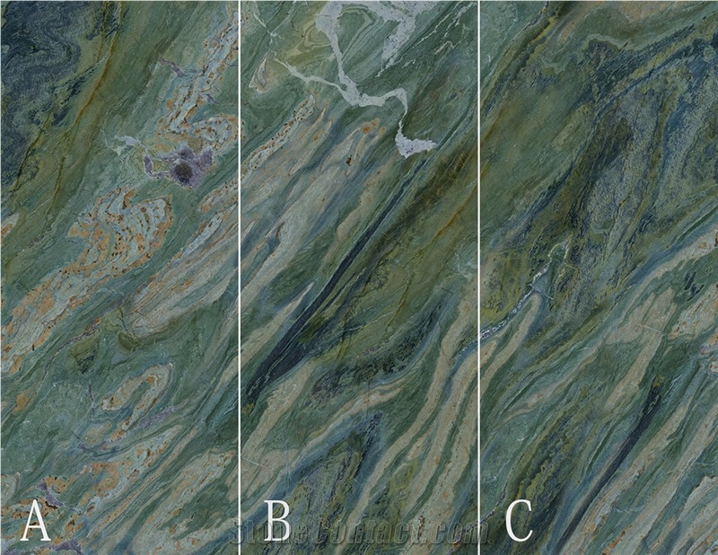 Green Flowing Mountains Sintered Stone Slab