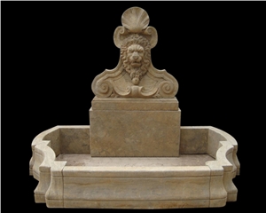 Antique Lion Face Carving Wall Fountain 02