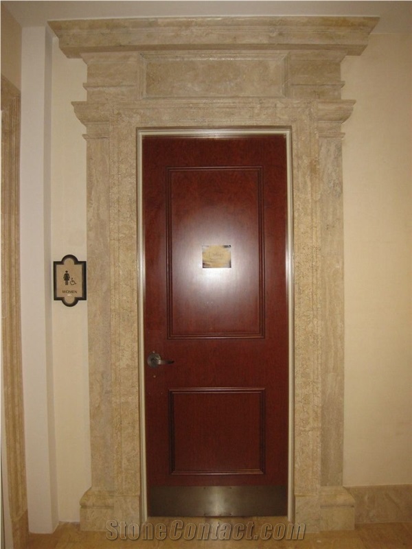 Beige Travertine Elevator Entrance Surround