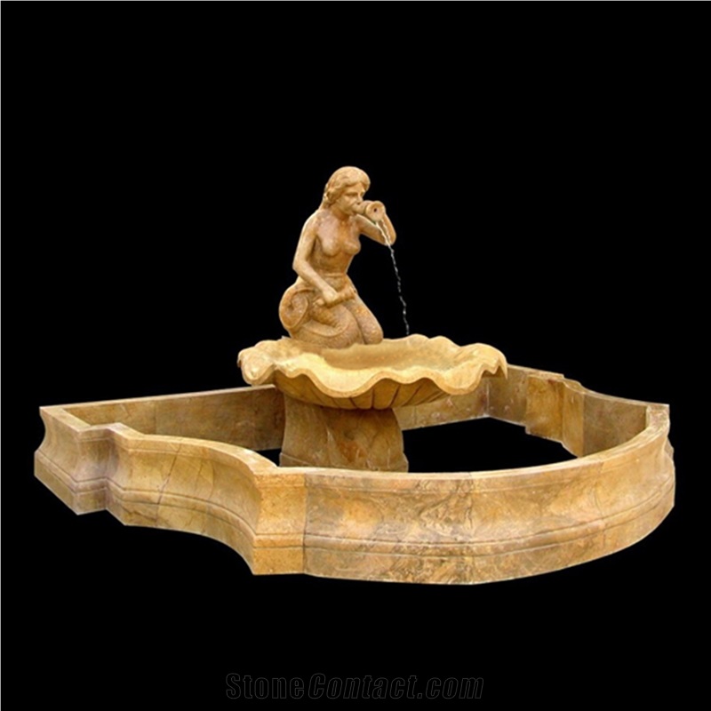 Large Beige Marble Fountain 06