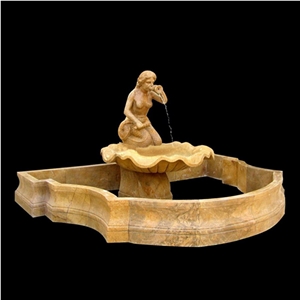 Large Beige Marble Fountain 06