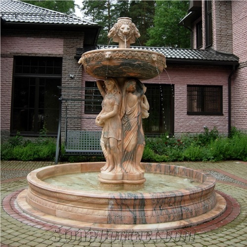 Large Red Marble Fountain 03