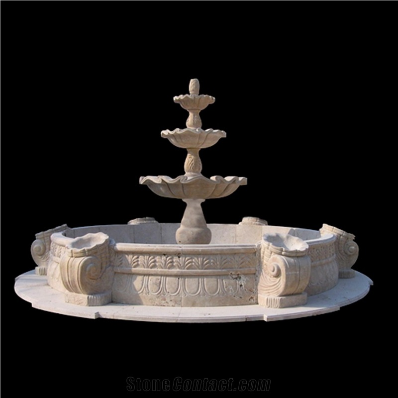 Large Travertine Carving Fountain 04