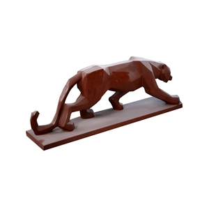 Leopard Red Marble Carving Sculpture