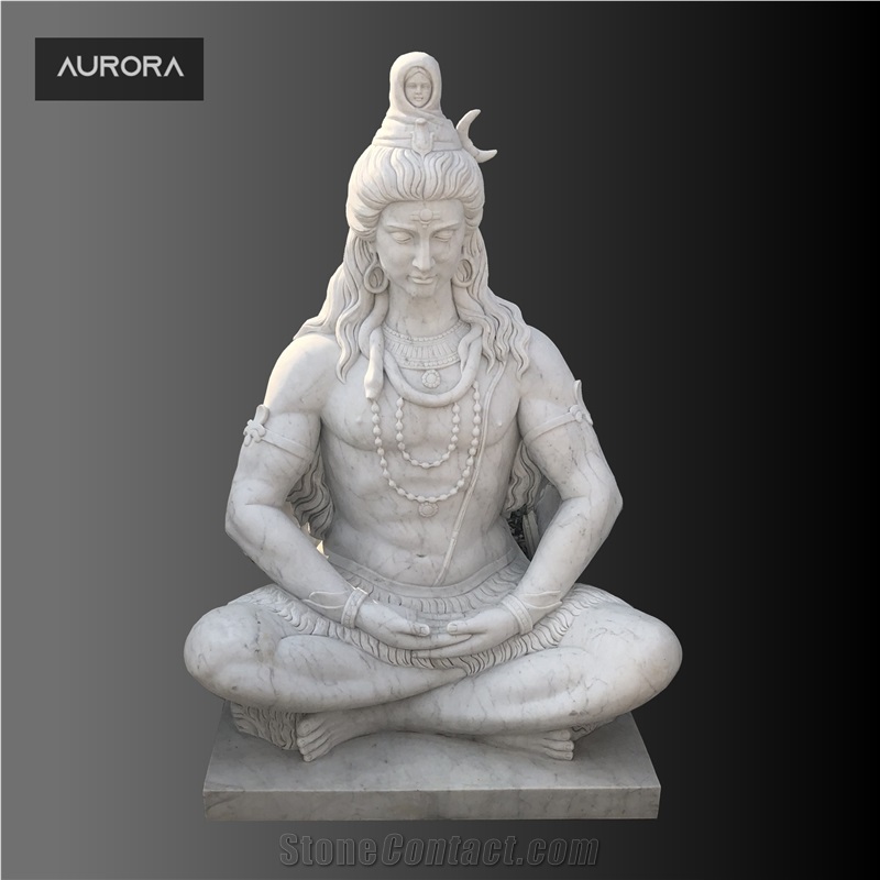Lord Shiva Statue In White Marble
