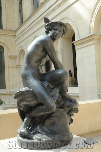 Mercury Statue In White Marble