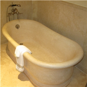 Sunny Gold Marble Hotel Bathtub For Hilton