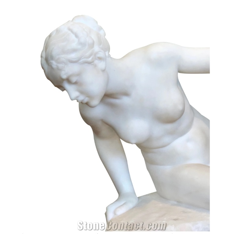 White Marble Female Nude Sculpture