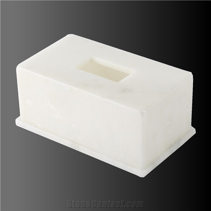 White Onyx Tissue Box