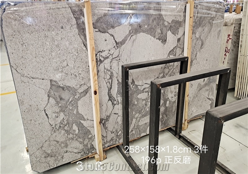 China Natural Polished Calacatta Grey Marble For Countertop