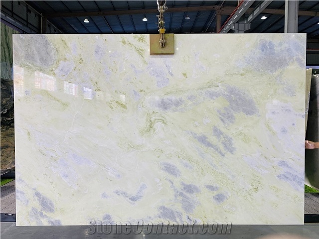 Chinese Devon Sun Marble Light Green Blue For Countertop
