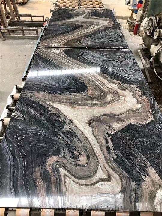 High Quality Plished Golden Ancient Wood  Marble For Design