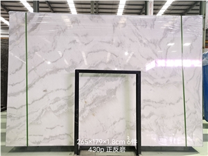 High Quality Polished Landscape White Marble For Countertop