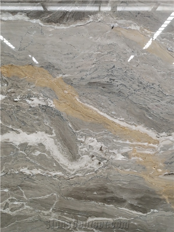 High Quality Polished Silver Shadow Quartzite For Countertop