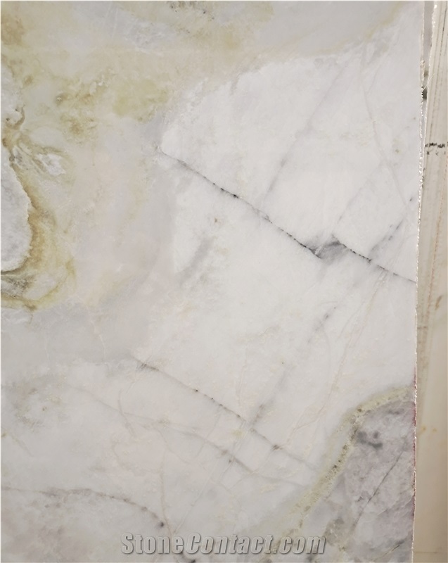 High Quality Polished White Cloud Jade Marble For Countertop