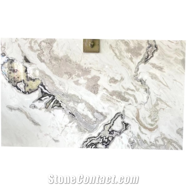 Luxury Polished Dover White Marble Namibia White Marble Slab