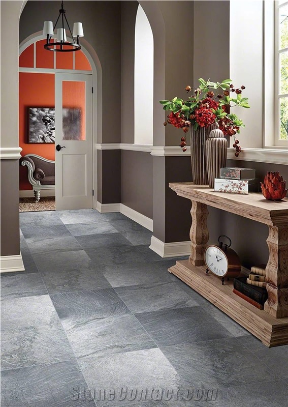 Ostrich Grey Quartzite Tile 24X24 Gauged 0.6 Inch Floor Tile