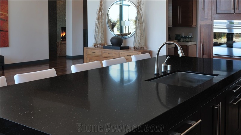 Scalea Collection Black Galaxy Granite Kitchen Countertop