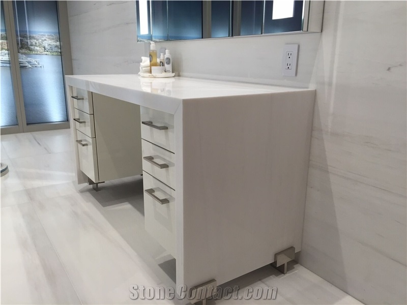 Bianco Dolomite Marble Bathroom Countertop