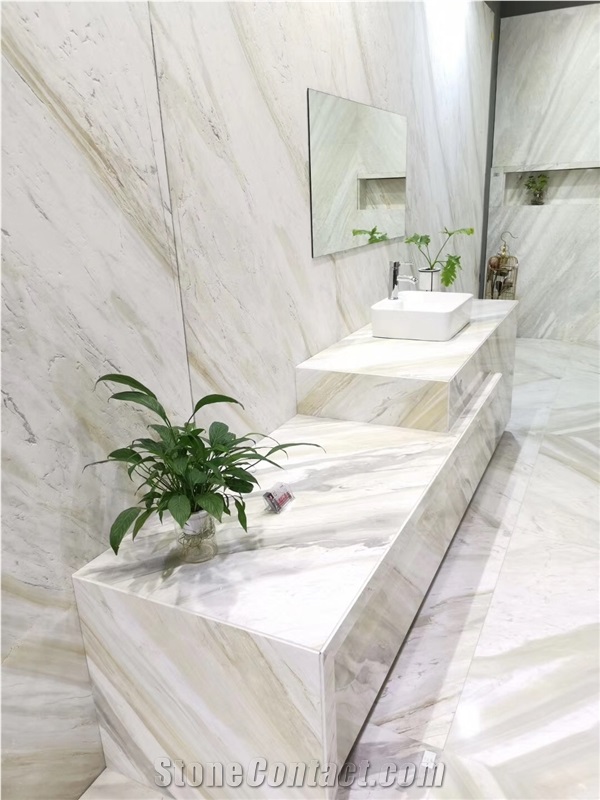 China Calacatta Gold Marble Bathroom Design Application