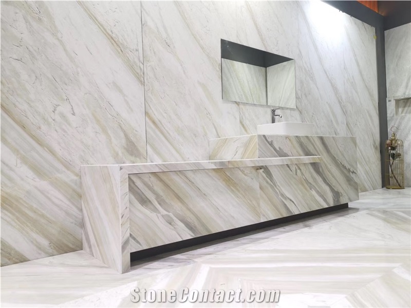 China Calacatta Gold Marble Bathroom Design Application