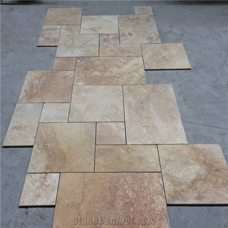 Golden Travertine Tile Flooring Tile Bathroom Tile Wall Clad