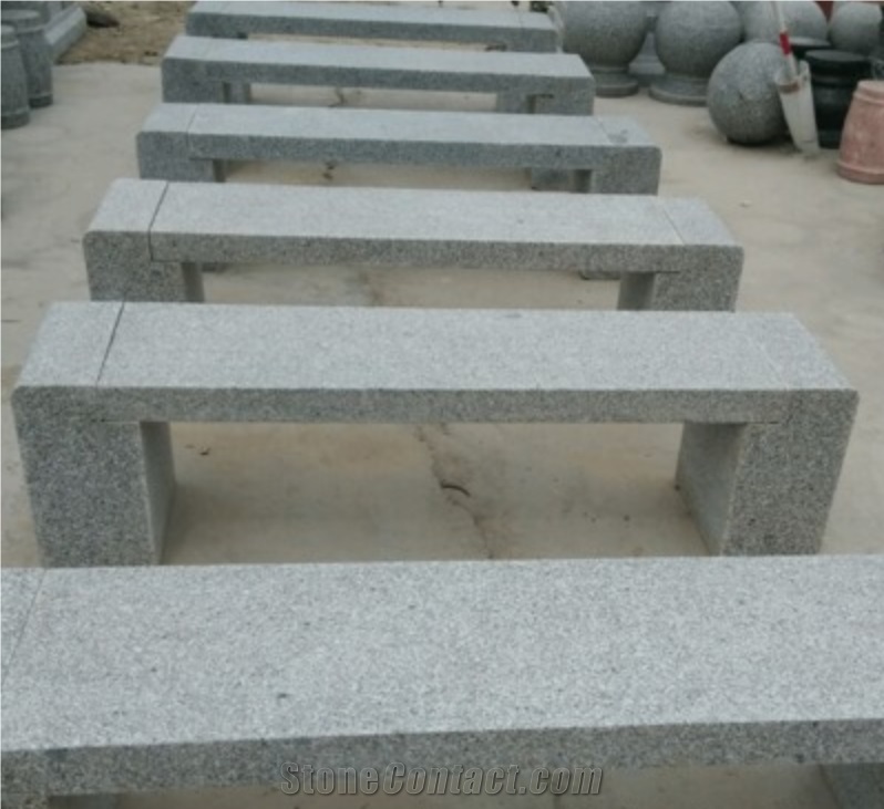 Light Grey Granite Stone Bench