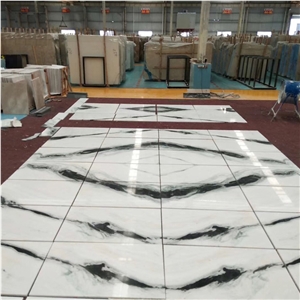 Panda White Marble Tile Book Match