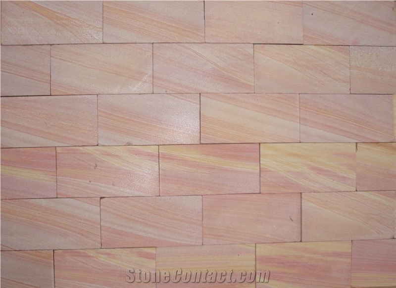 Pink Teakwood Sandstone Wall Tile Flooring Tile Wall Cladding