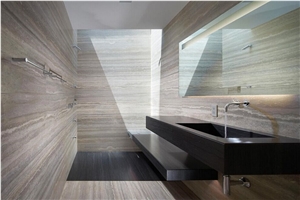 Silver Travertine Slab Wall Tile Flooring Tile Bathroom Tile