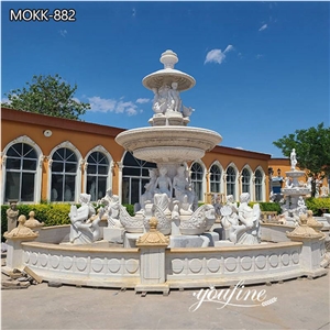 Hand Carved Marble Water Fountain Garden Decor For Sale