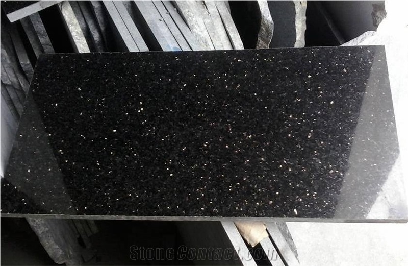 Polished Black Galaxy Granite Tiles