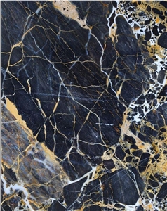 Nero Portoro Marble Slabs, Tiles