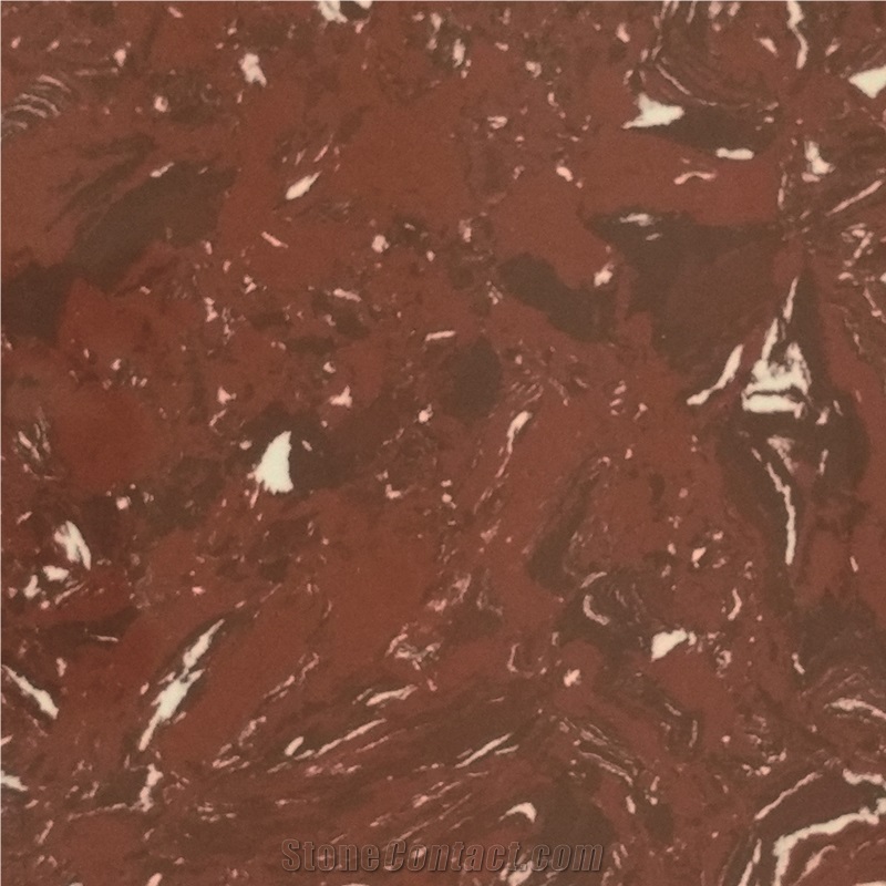 Red Artificial Marble Slab
