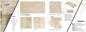 LIGHT Travertine Tiles, Travertine French Pattern